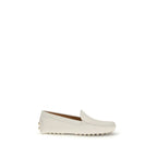 Tod's Cream Calf Leather Bos Taurus Slip-On Loafers