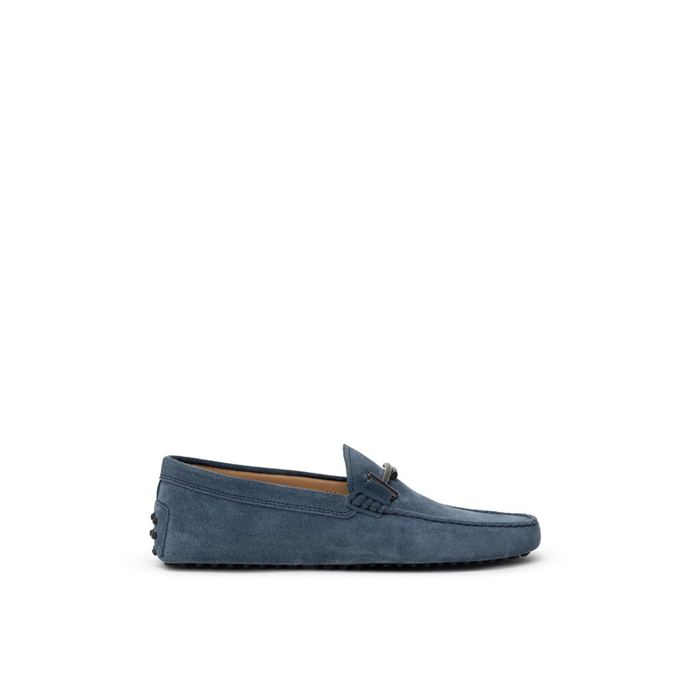 Tod's Blue Suede Leather Moccassin