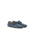 Tod's Blue Suede Leather Moccassin