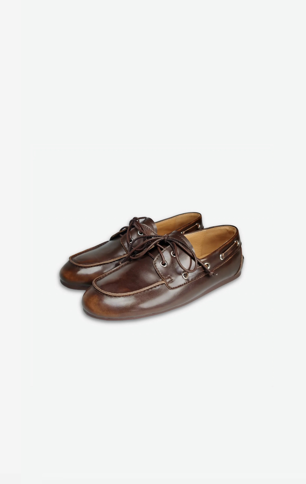 Lace Up Loafers Sewing Casual Boat Shoes / Flat Heel