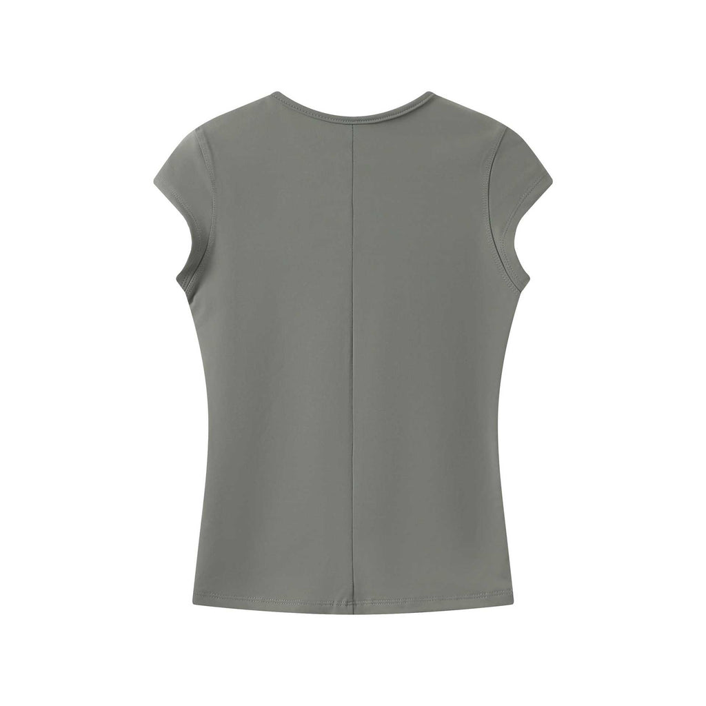 Spot Tankair Skin-Friendly Nude Elastic Tight Fitness Shoulder Small Flying Sleeve T-Shirt Sports Quick-Drying Top