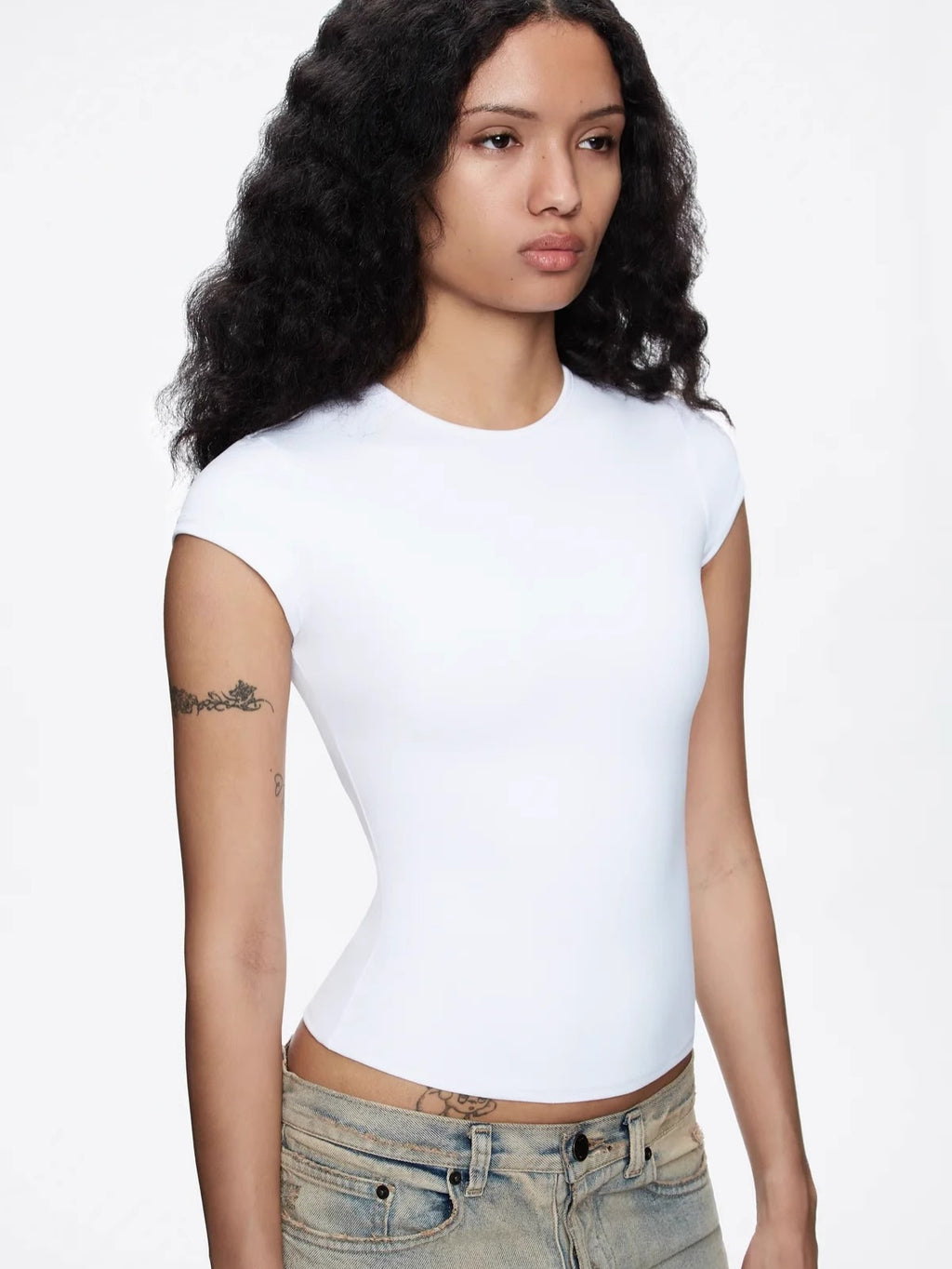 Spot Tankair Skin-Friendly Nude Elastic Tight Fitness Shoulder Small Flying Sleeve T-Shirt Sports Quick-Drying Top