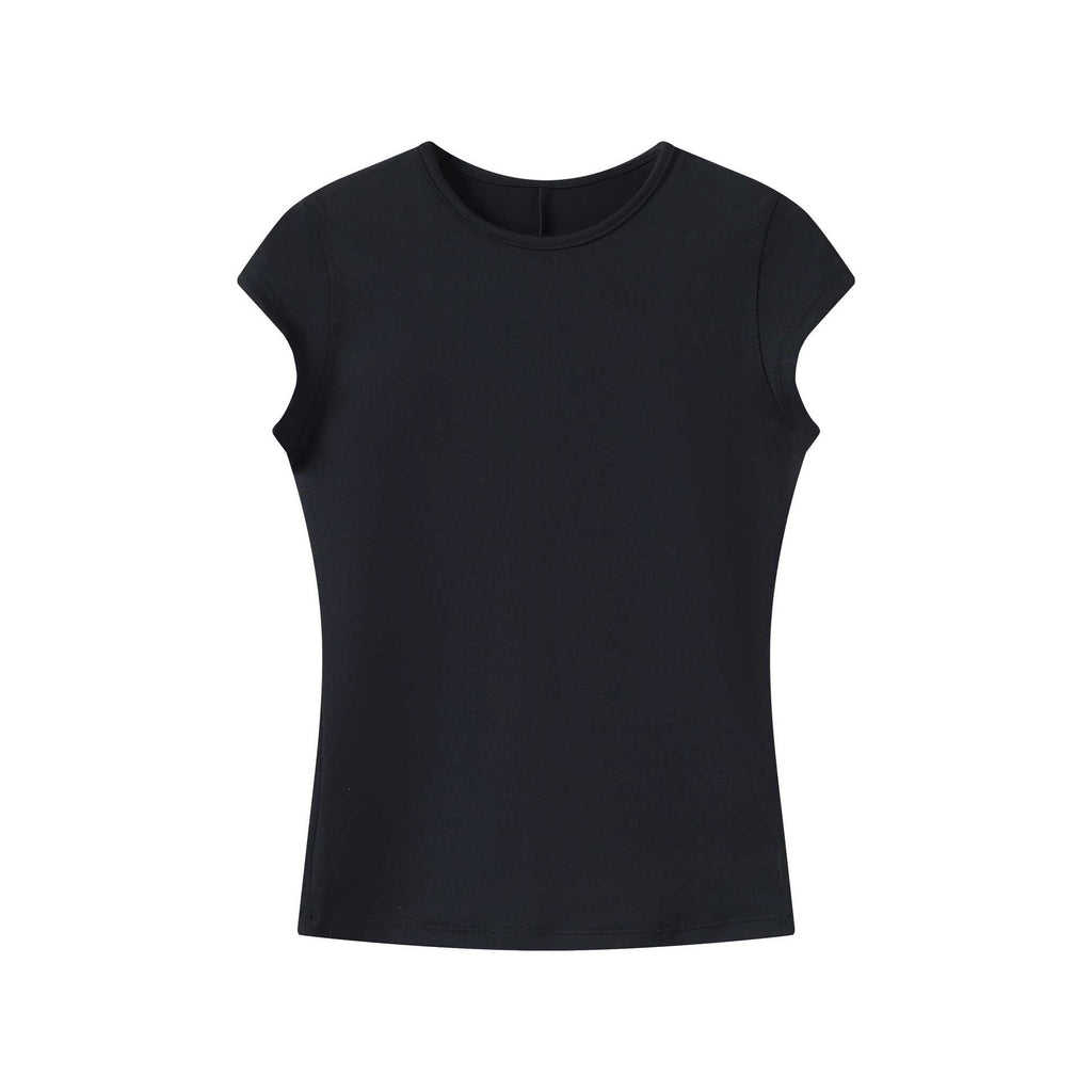Spot Tankair Skin-Friendly Nude Elastic Tight Fitness Shoulder Small Flying Sleeve T-Shirt Sports Quick-Drying Top