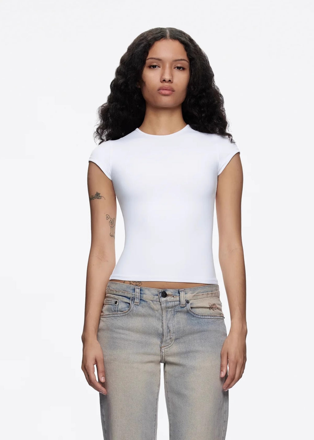 Spot Tankair Skin-Friendly Nude Elastic Tight Fitness Shoulder Small Flying Sleeve T-Shirt Sports Quick-Drying Top