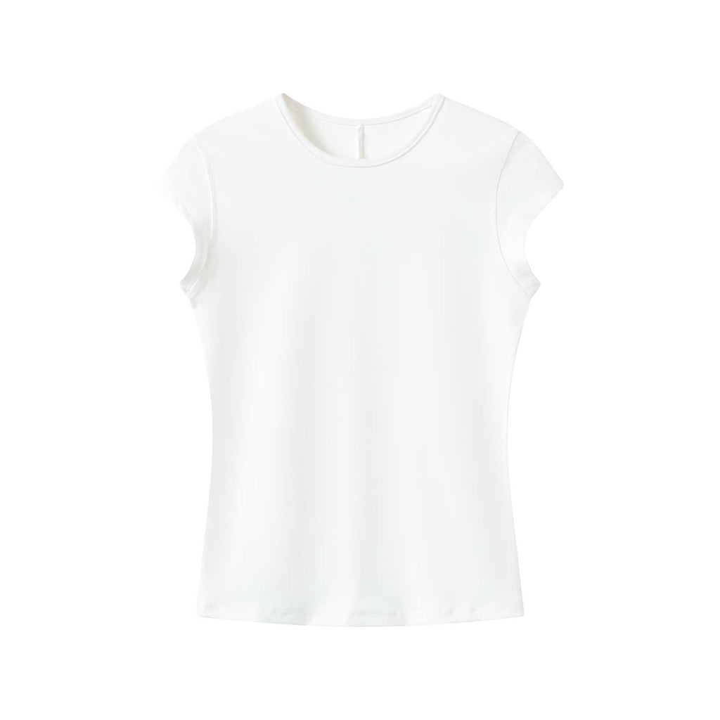 Spot Tankair Skin-Friendly Nude Elastic Tight Fitness Shoulder Small Flying Sleeve T-Shirt Sports Quick-Drying Top