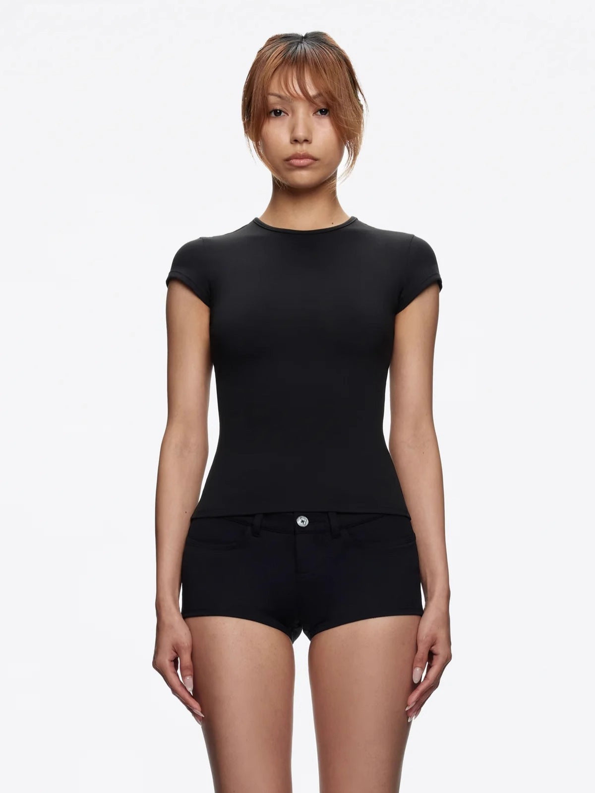 Spot Tankair Skin-Friendly Nude Elastic Tight Fitness Shoulder Small Flying Sleeve T-Shirt Sports Quick-Drying Top