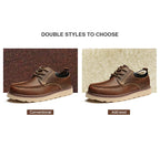 Maden Men's Vintage Dress Shoes Brown Round Toe Derby Shoes Casual Lace-up Low Top Work Boots for Office Business