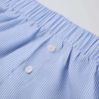 Striped Summer Beach Shorts for Women / Elastic Waist / Blue / Pink