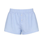 Striped Summer Beach Shorts for Women / Elastic Waist / Blue / Pink