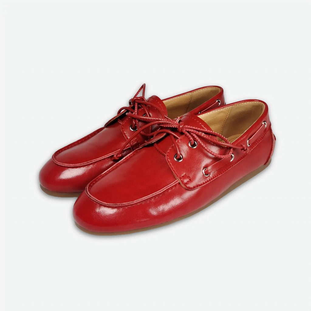 Dilalula 2026 Hot Sale Natural Leather Lace Up Loafers Women Sewing Casual Boat Shoes Female Flat Heel Pumps Lady Walk Flats