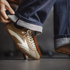 Maden Men's Shoes Retro Arrow Print German Army Trainer Shoes Breathable Vintage Racing Style Cleanfit Men's Casual Sneakers