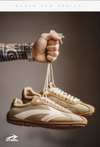 Maden Men's Shoes Retro Arrow Print German Army Trainer Shoes Breathable Vintage Racing Style Cleanfit Men's Casual Sneakers