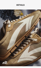 Maden Men's Shoes Retro Arrow Print German Army Trainer Shoes Breathable Vintage Racing Style Cleanfit Men's Casual Sneakers