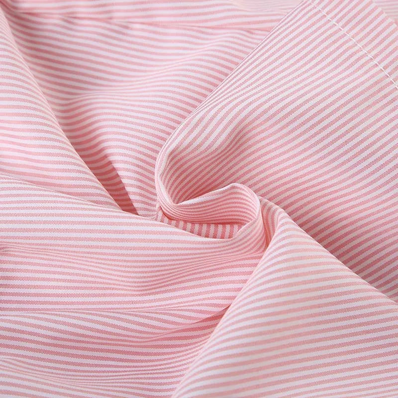 Striped Summer Beach Shorts for Women / Elastic Waist / Blue / Pink