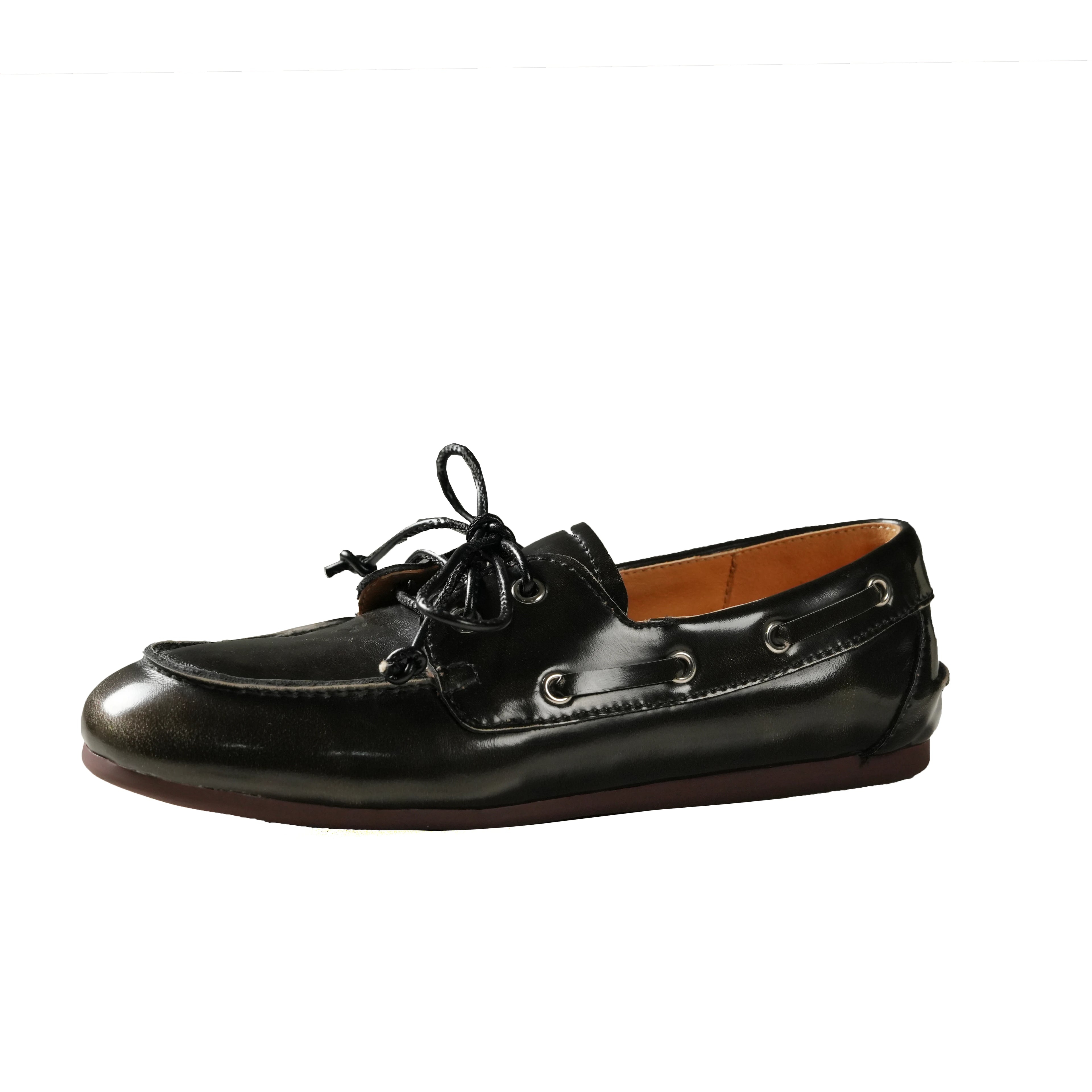 Dilalula 2026 Hot Sale Natural Leather Lace Up Loafers Women Sewing Casual Boat Shoes Female Flat Heel Pumps Lady Walk Flats