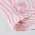 Striped Summer Beach Shorts for Women / Elastic Waist / Blue / Pink