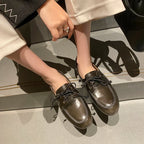 Dilalula 2026 Hot Sale Natural Leather Lace Up Loafers Women Sewing Casual Boat Shoes Female Flat Heel Pumps Lady Walk Flats