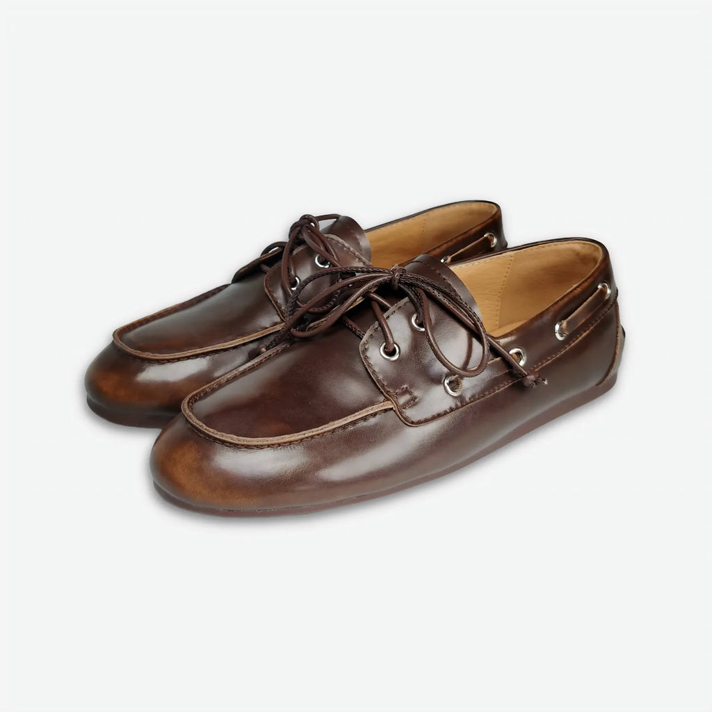 Dilalula 2026 Hot Sale Natural Leather Lace Up Loafers Women Sewing Casual Boat Shoes Female Flat Heel Pumps Lady Walk Flats