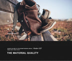 Maden Men's Vintage Dress Shoes Brown Round Toe Derby Shoes Casual Lace-up Low Top Work Boots for Office Business