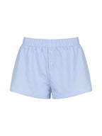 Striped Summer Beach Shorts for Women / Elastic Waist / Blue / Pink