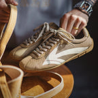 Maden Men's Shoes Retro Arrow Print German Army Trainer Shoes Breathable Vintage Racing Style Cleanfit Men's Casual Sneakers