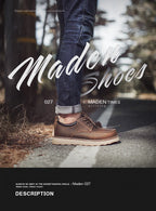 Maden Men's Vintage Dress Shoes Brown Round Toe Derby Shoes Casual Lace-up Low Top Work Boots for Office Business