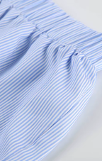 Striped Summer Beach Shorts for Women / Elastic Waist / Blue / Pink