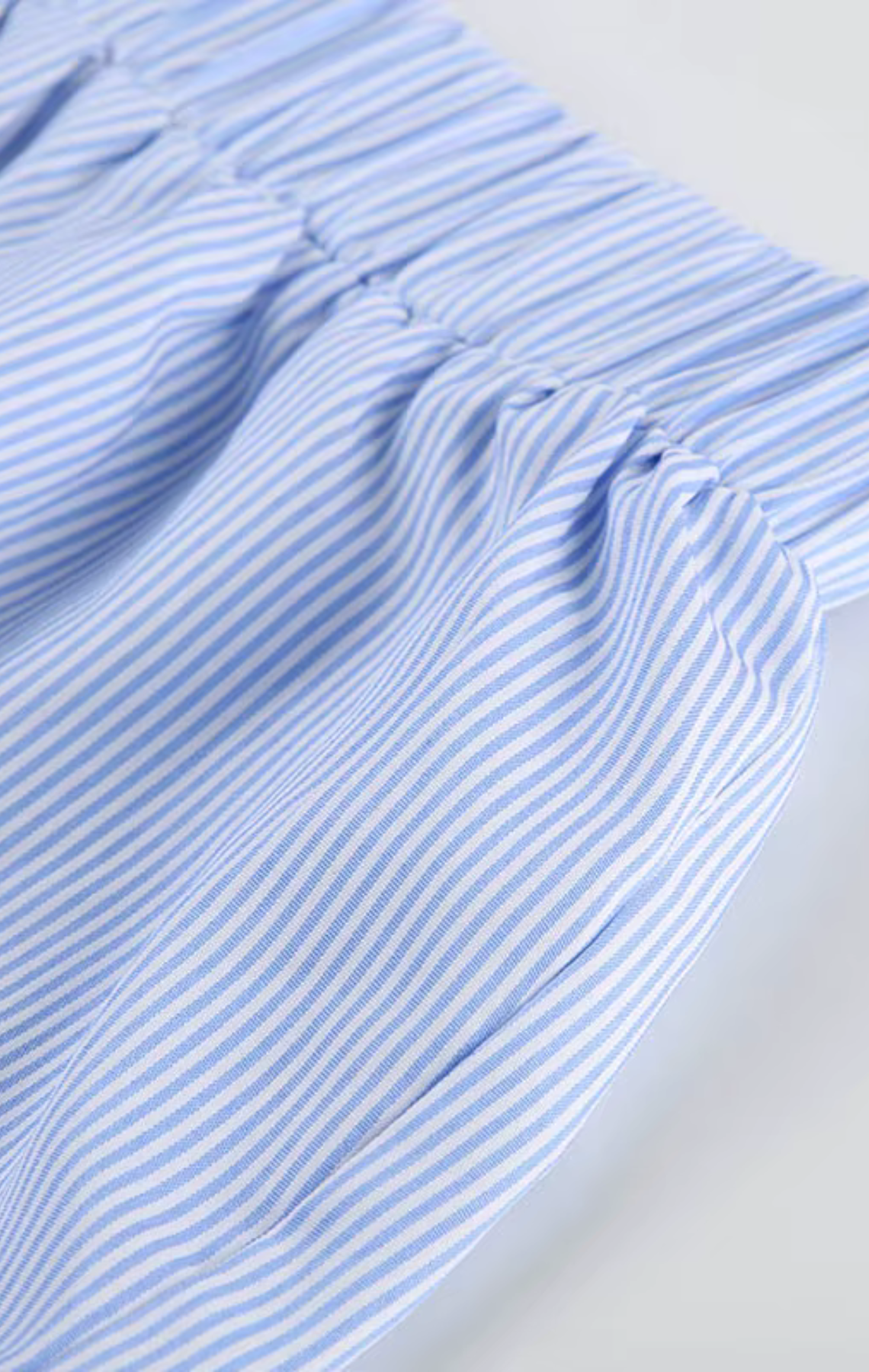 Striped Summer Beach Shorts for Women / Elastic Waist / Blue / Pink